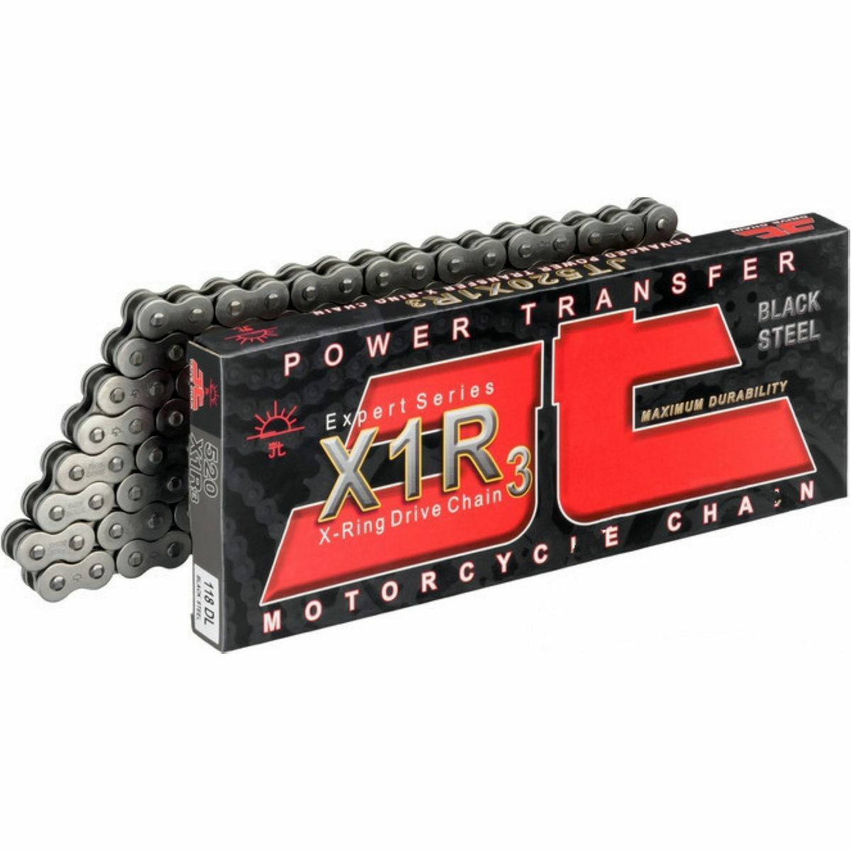 DRIVE CHAIN HEAVY DUTY X-RING 520X1R3 120L BLACK JTC520X1R3120DL