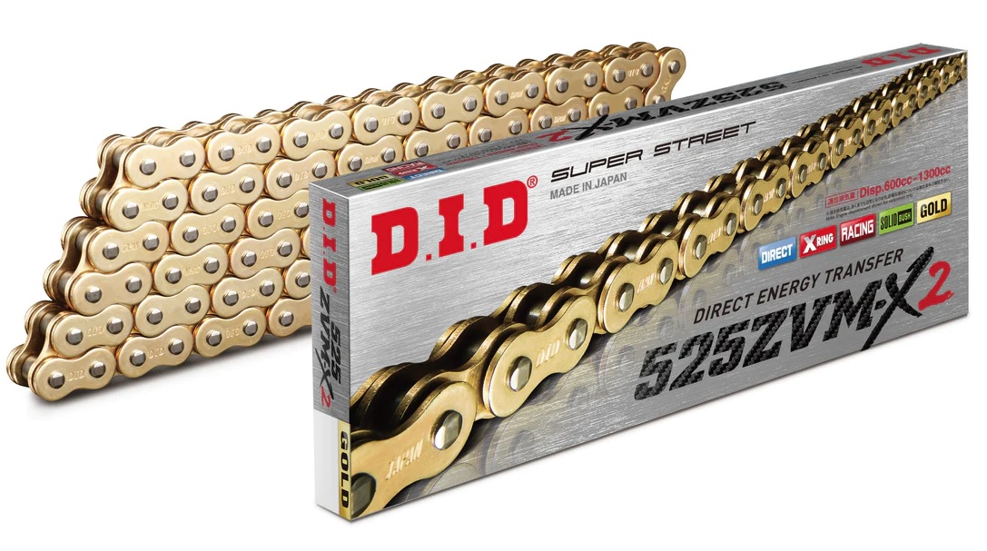 DID 525ZVM-X GOLD CHAIN 114L, DID525ZVMXGG114, 3012554, ROAD, MC (3012595 IF CUT FROM ROLL)