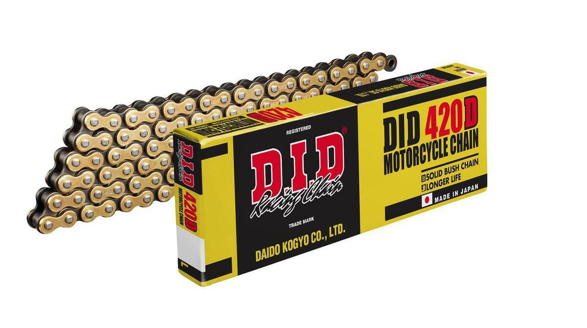 DID 420D CHAIN 122L G&B (RJ), GOLD & BLACK LINKS, DID420DGB122