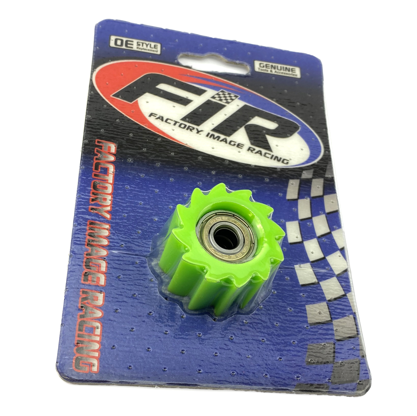 CHAIN ROLLER GREEN IDxODxW 8x38x23, 38mm OD 8mm ID / SPROCKETED thumbnail 2