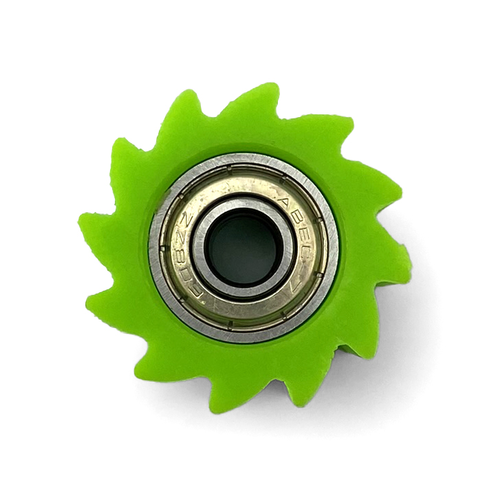 CHAIN ROLLER GREEN IDxODxW 8x38x23, 38mm OD 8mm ID / SPROCKETED thumbnail 3