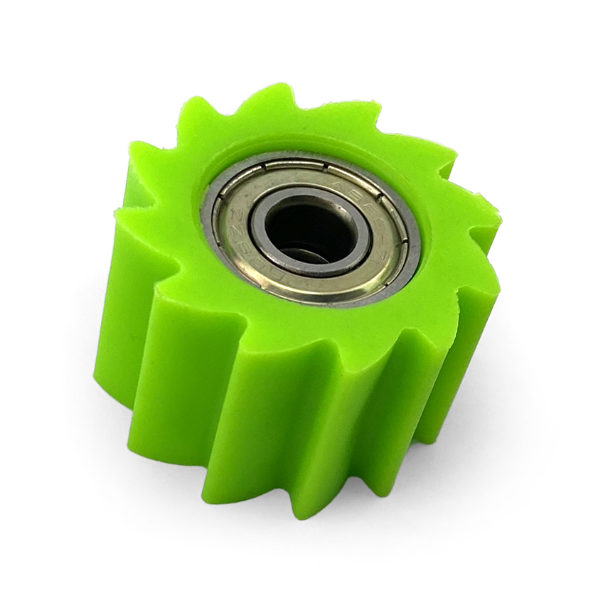 CHAIN ROLLER GREEN IDxODxW 8x38x23, 38mm OD 8mm ID / SPROCKETED