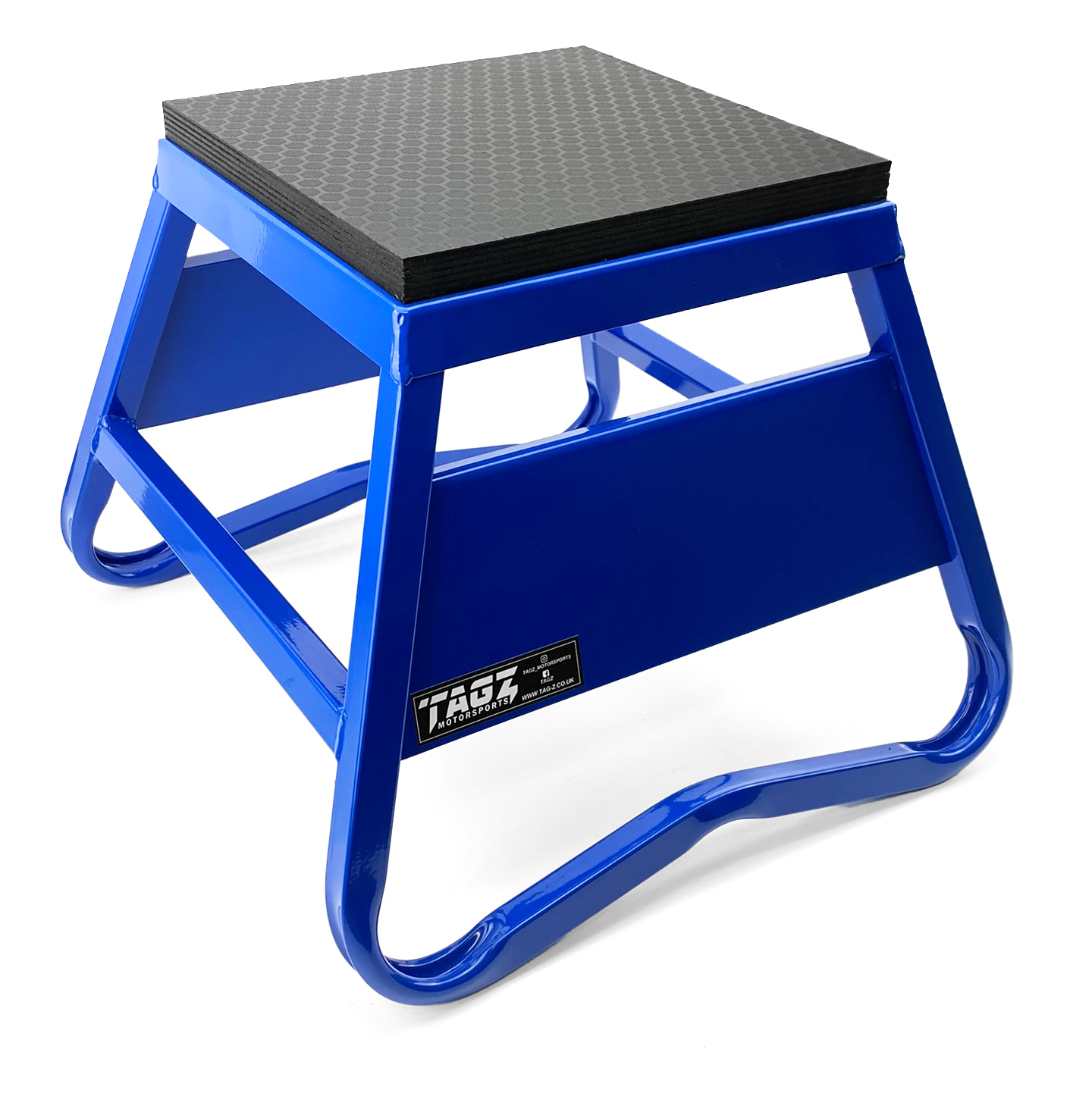 HEAVY DUTY STEEL BOX STAND MX, SMALL / 300mm HIGH MX STAND, BLUE