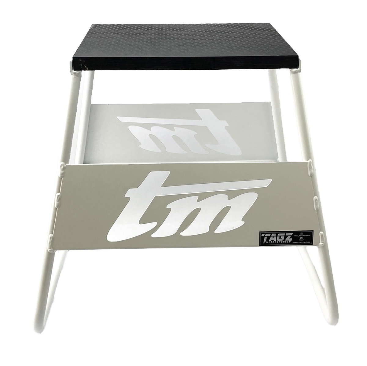 STAND 440 WHITE TM LOGO, MX LOGO STAND, SHOW ROOM STAND