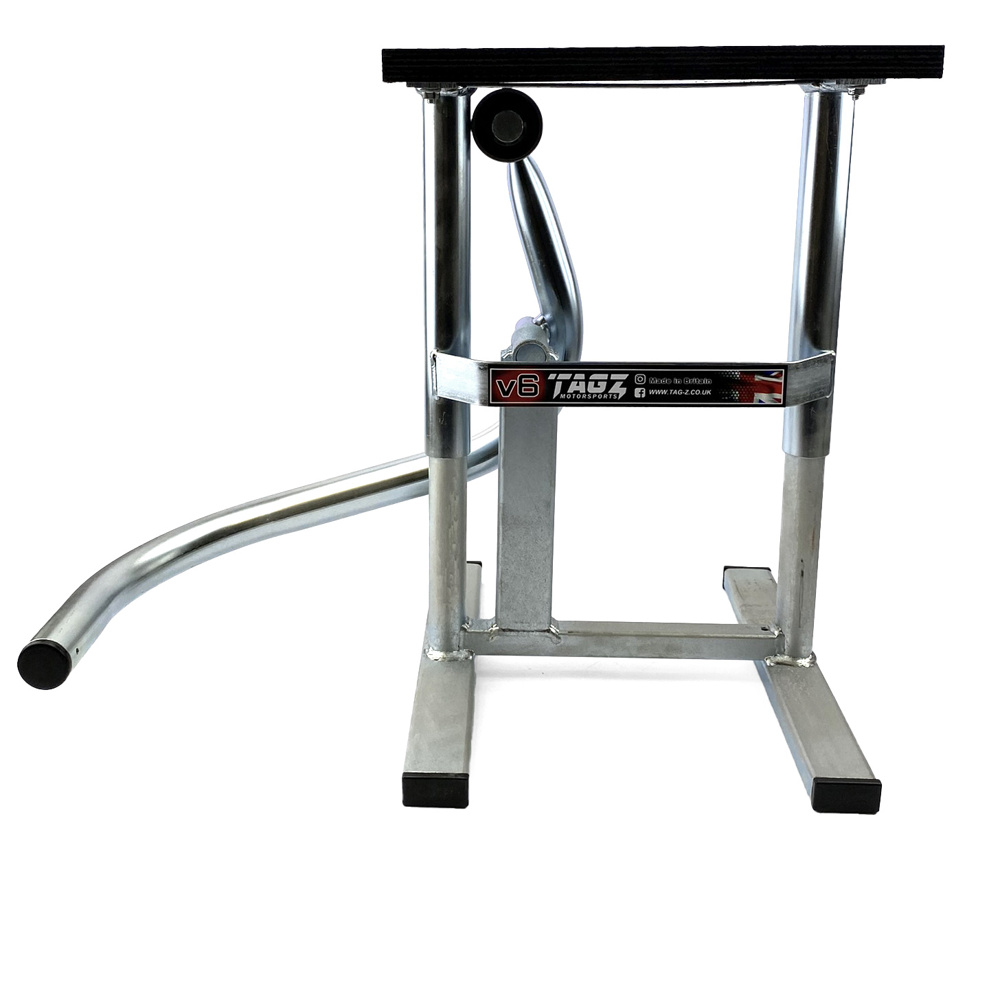 HD JACK-UP-STAND TWIN LEG v5, BRIGHT ZINC PLATE, LARGE STAND 440mm HIGH MX thumbnail 4