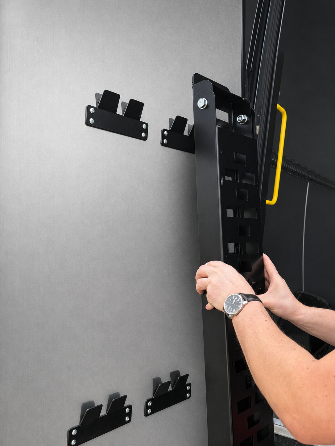 SINGLE LOADING RAMP TRANSPORT STORAGE HANGER 3mm STEEL - BLACK thumbnail 3