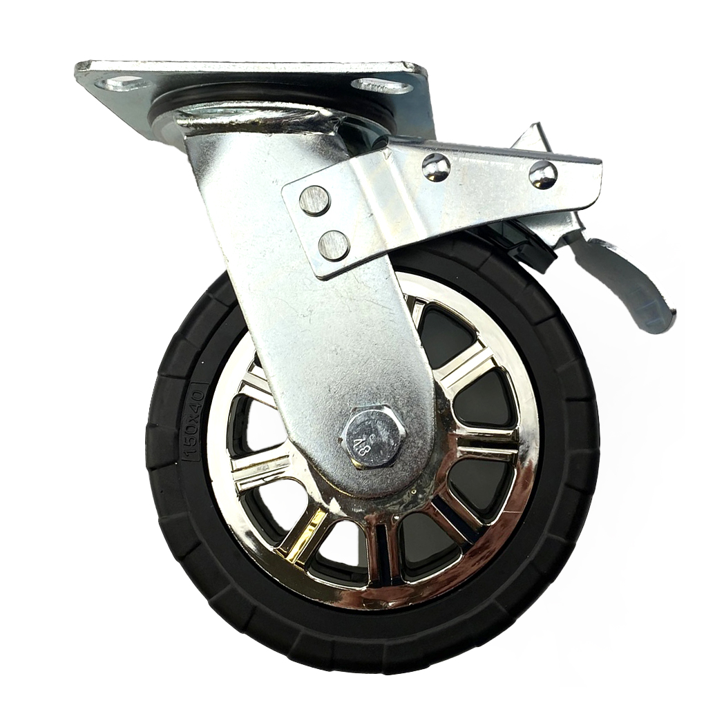 CASTOR WHEEL HEAVY DUTY 6 ROTATION WITH BRAKE - EACH image 1