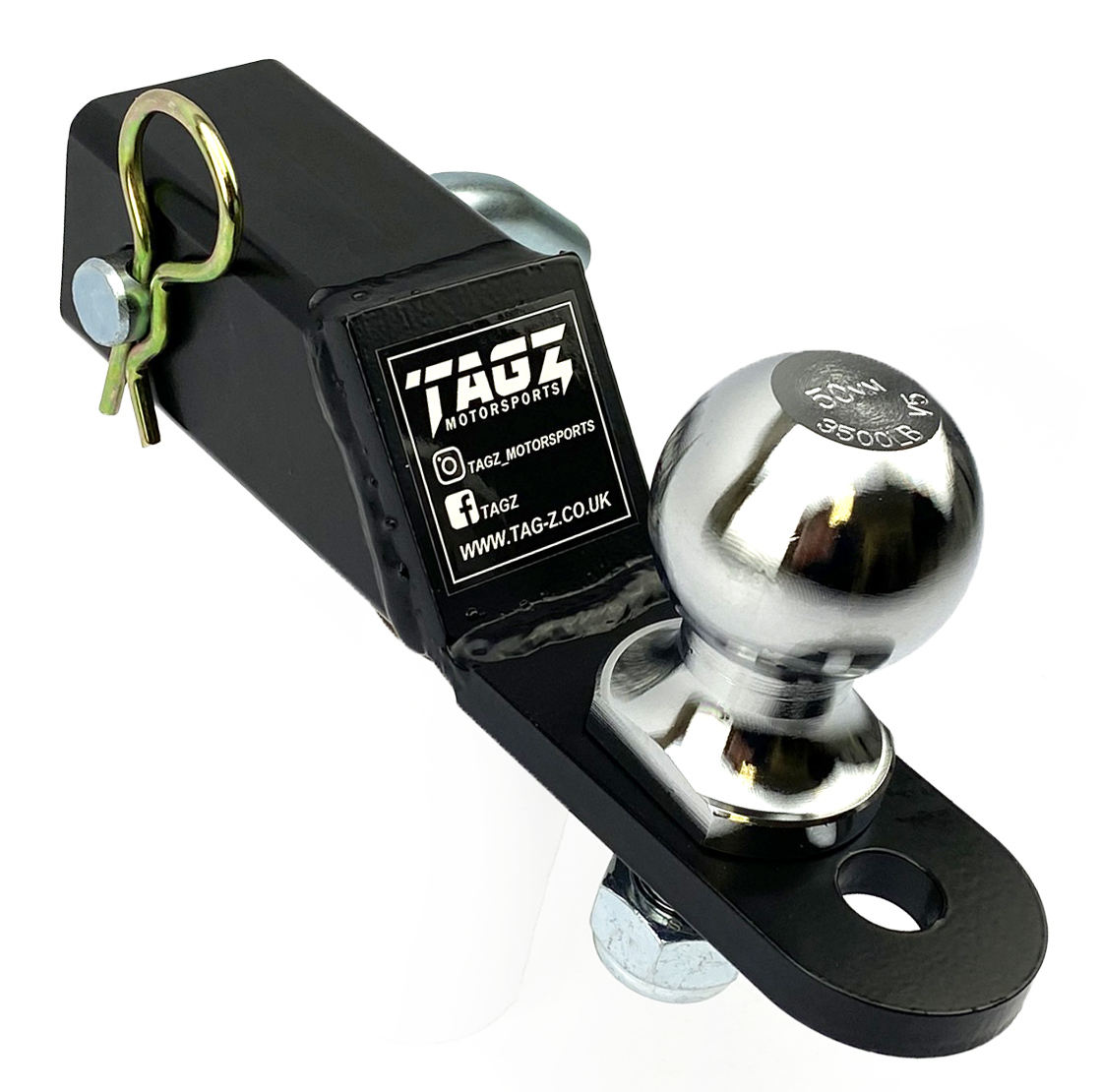50mm BALL 00 DROP 2H MOUNT+PIN, ATV UTV QUAD HITCH MOUNT