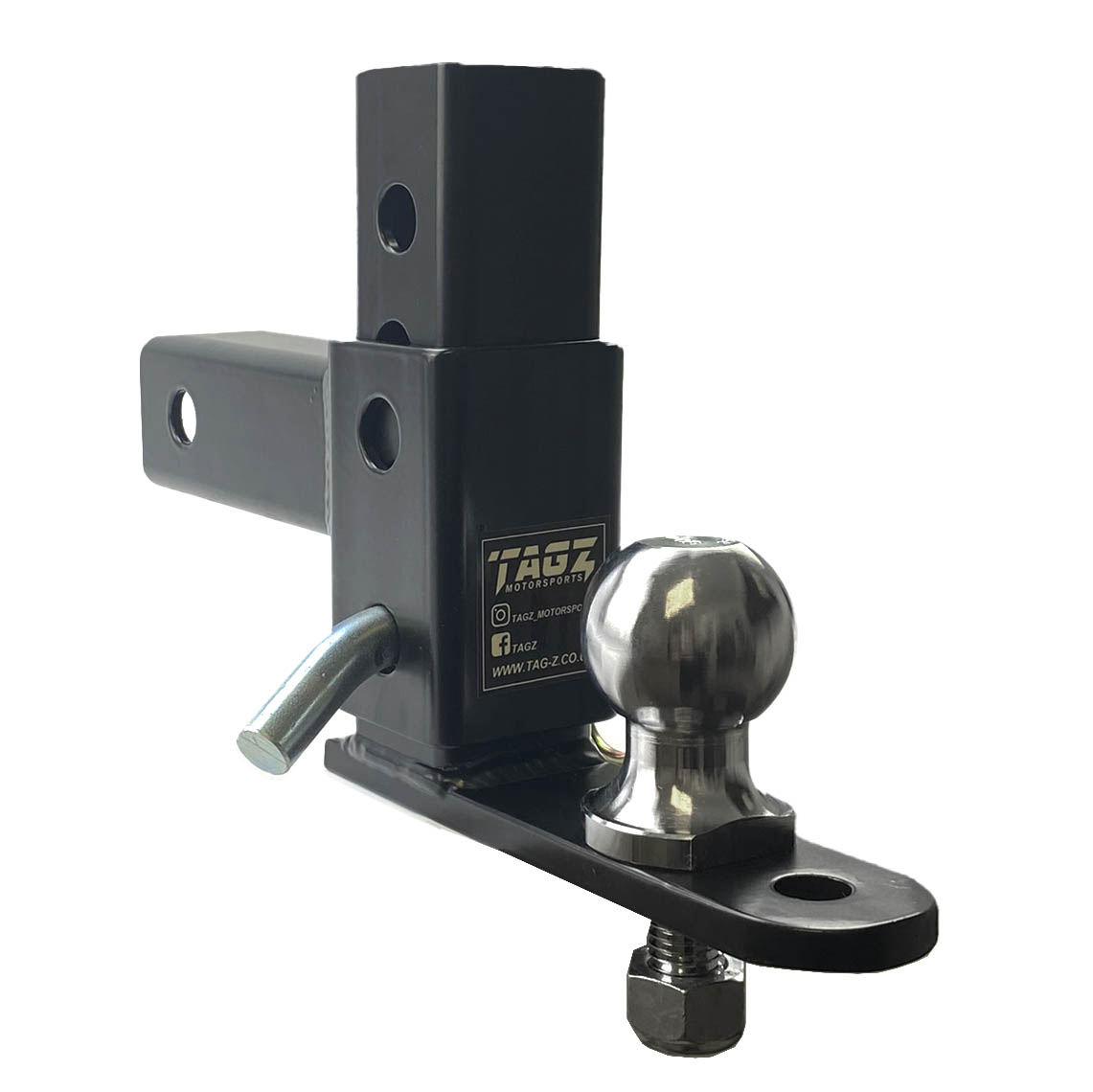 MOUNT ADJ. 6DROP 2 HOLE, FITTED WITH A 50mm BALL, ATV UTV QUAD HITCH MOUNT