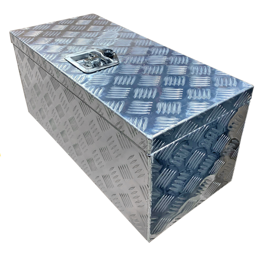 TRAILER STORAGE BOX 60L 675mx300mmx300mm ALUMINIUM CHEQUER PLATE image 1