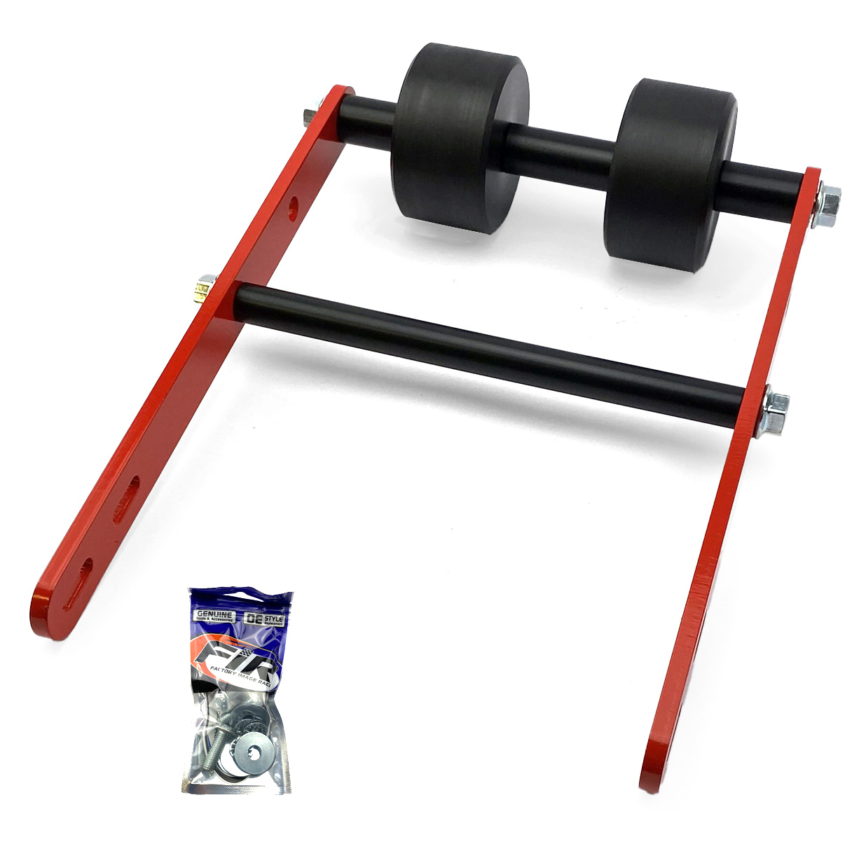 WHEELIE BAR 2 ROLLER TAG-Z RED, ATV QUAD WHEELIE SAVER / CATCH, 3.4KG Size 34x22x7cm thumbnail 5
