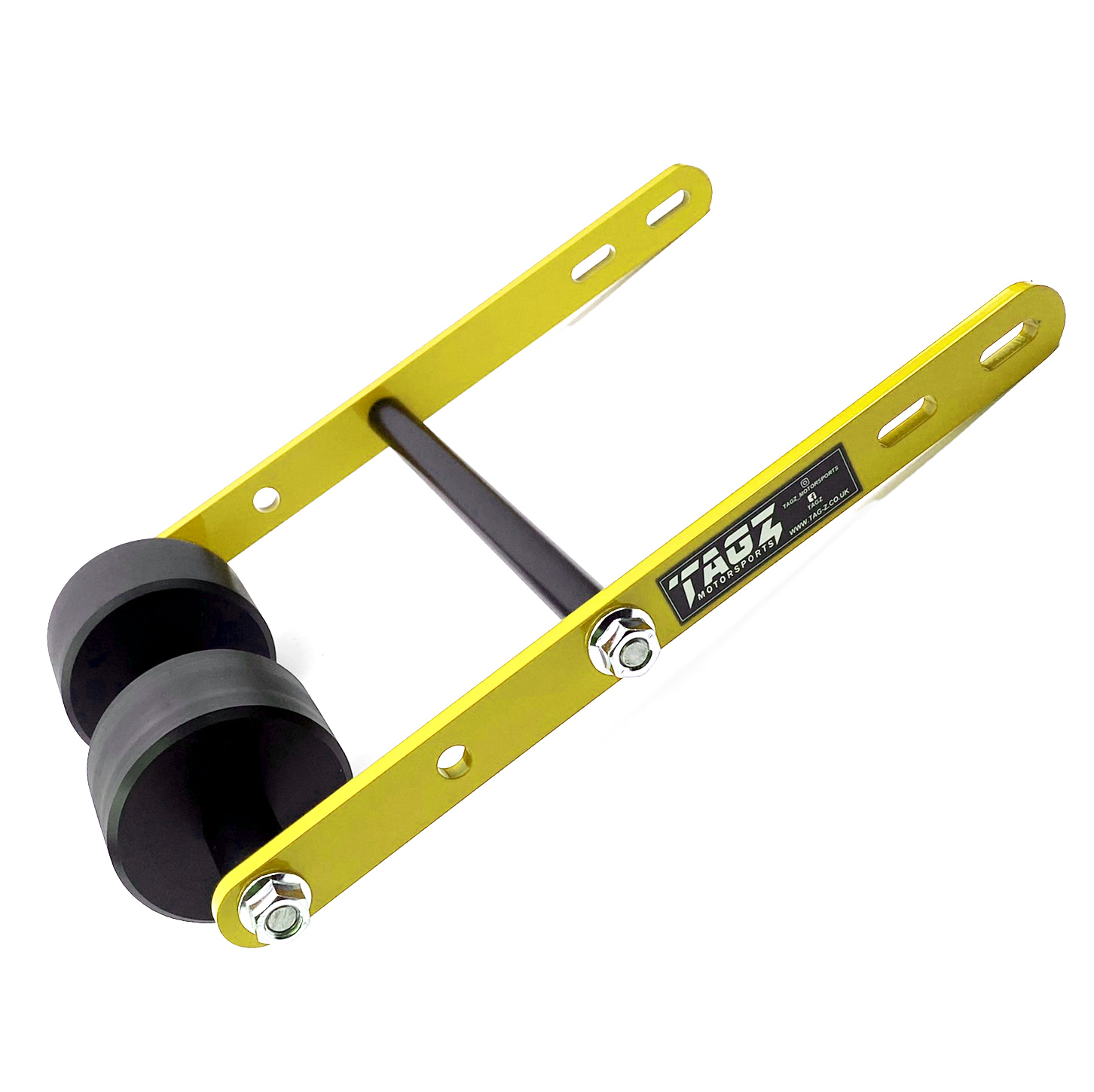 WHEELIE BAR 2 ROLLER TAG-Z YELLOW, ATV QUAD WHEELIE SAVER / CATCH, 3.4KG Size 34x22x7cm
