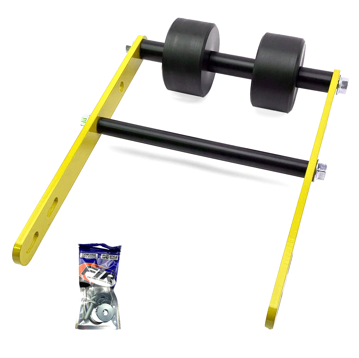 WHEELIE BAR 2 ROLLER TAG-Z YELLOW, ATV QUAD WHEELIE SAVER / CATCH, 3.4KG Size 34x22x7cm thumbnail 4