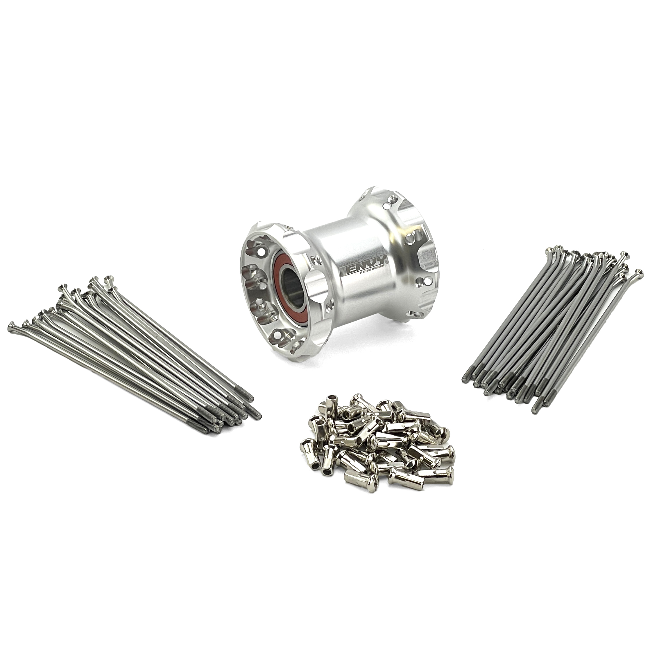ENVY SIDECAR OUTFIT HUB WITH 16'' SPOKE SET KIT SILVER image 1