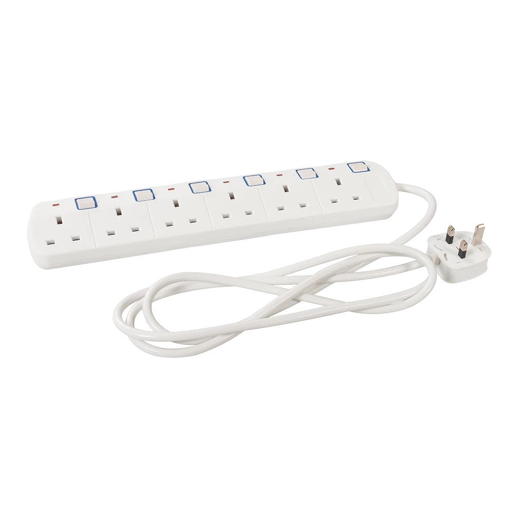 POWERMASTER 6 GANG EXTENSION LEAD SWITCHED, 2M image 1