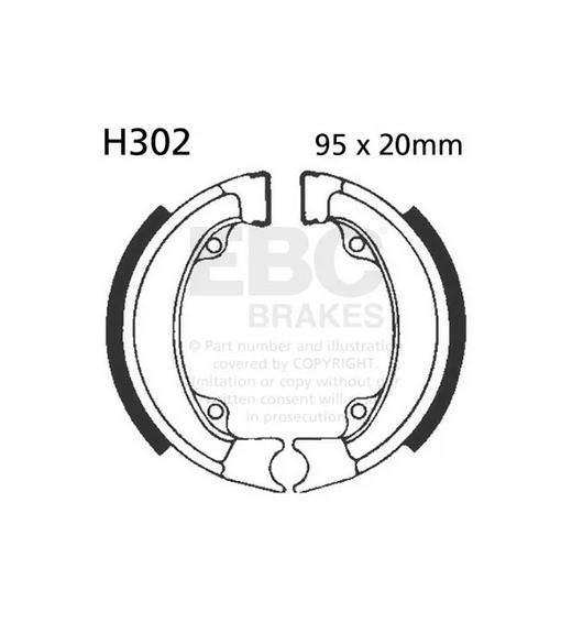 BRAKE SHOES EBC HONDA NC50 NE50 NU50 NX50 H302 1101410 thumbnail 2
