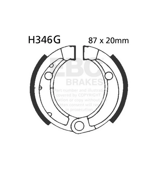 BRAKE SHOES HONDA QUADZILLA YAMAHA EBC H346G thumbnail 2