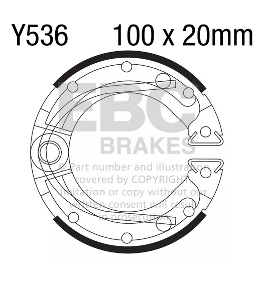 BRAKE SHOES YAMAHA YFM90 EBC Y536 thumbnail 2