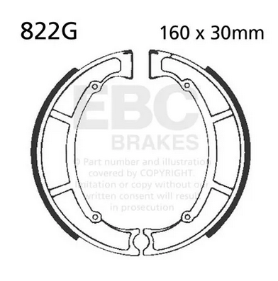 BRAKE SHOES REAR MAICO MAICO 250 400 490 EBC 822G thumbnail 2