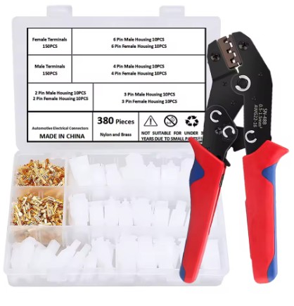 ELECTRICAL CONNECTOR BLOCK KIT + TOOL 380pcs. 2.8mm 2 3 4 6 Pin Blocks image 1