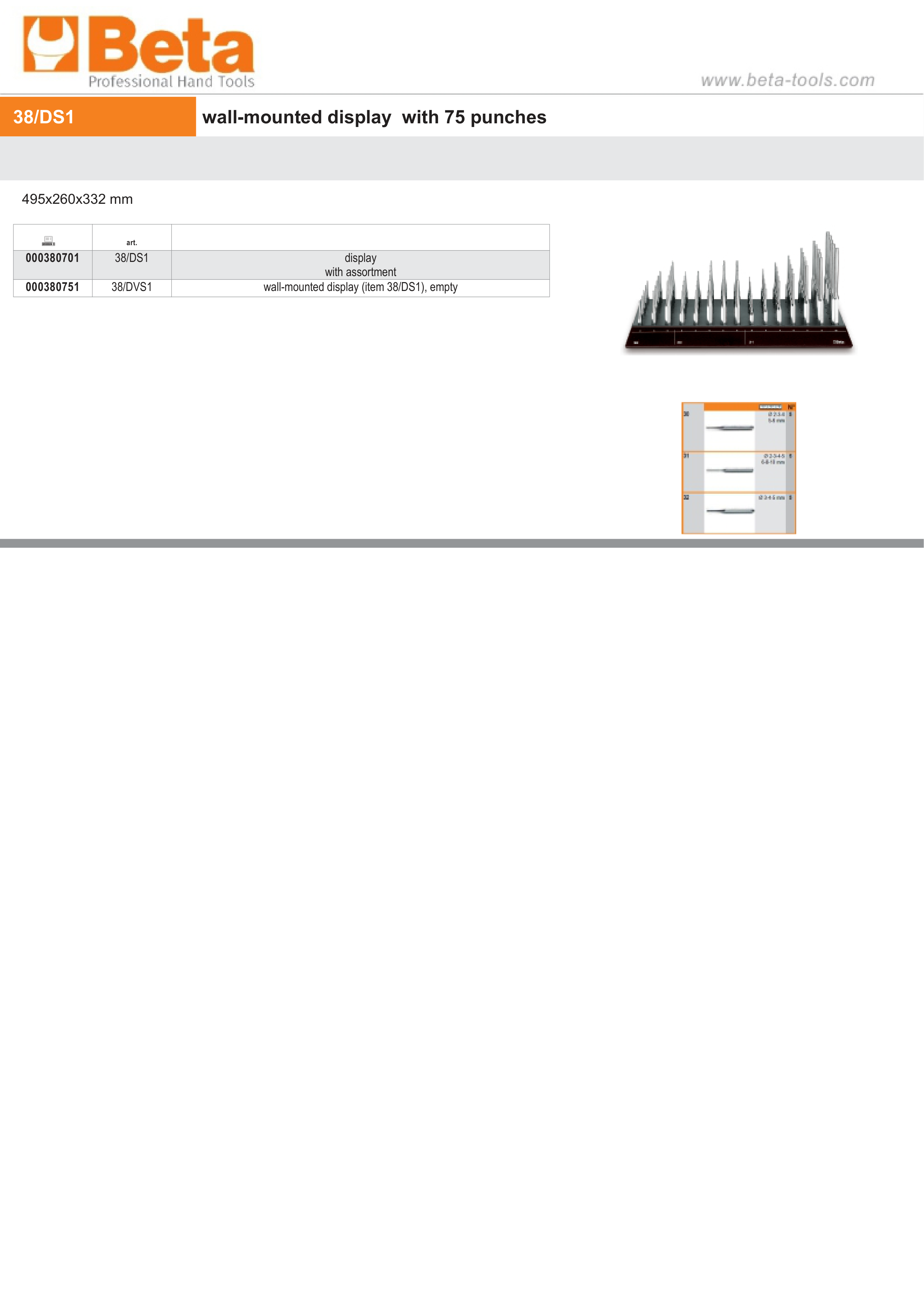 Empty Wall-Mounted Display 495x260x332mm - SHOPinShop 38/DVS1 thumbnail 2