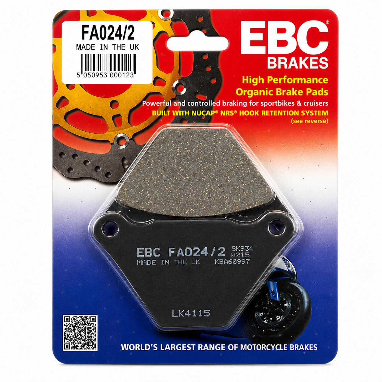 BRAKE PADS SEMI-METAL HARLEY DAVIDSON EBC FA024/2
