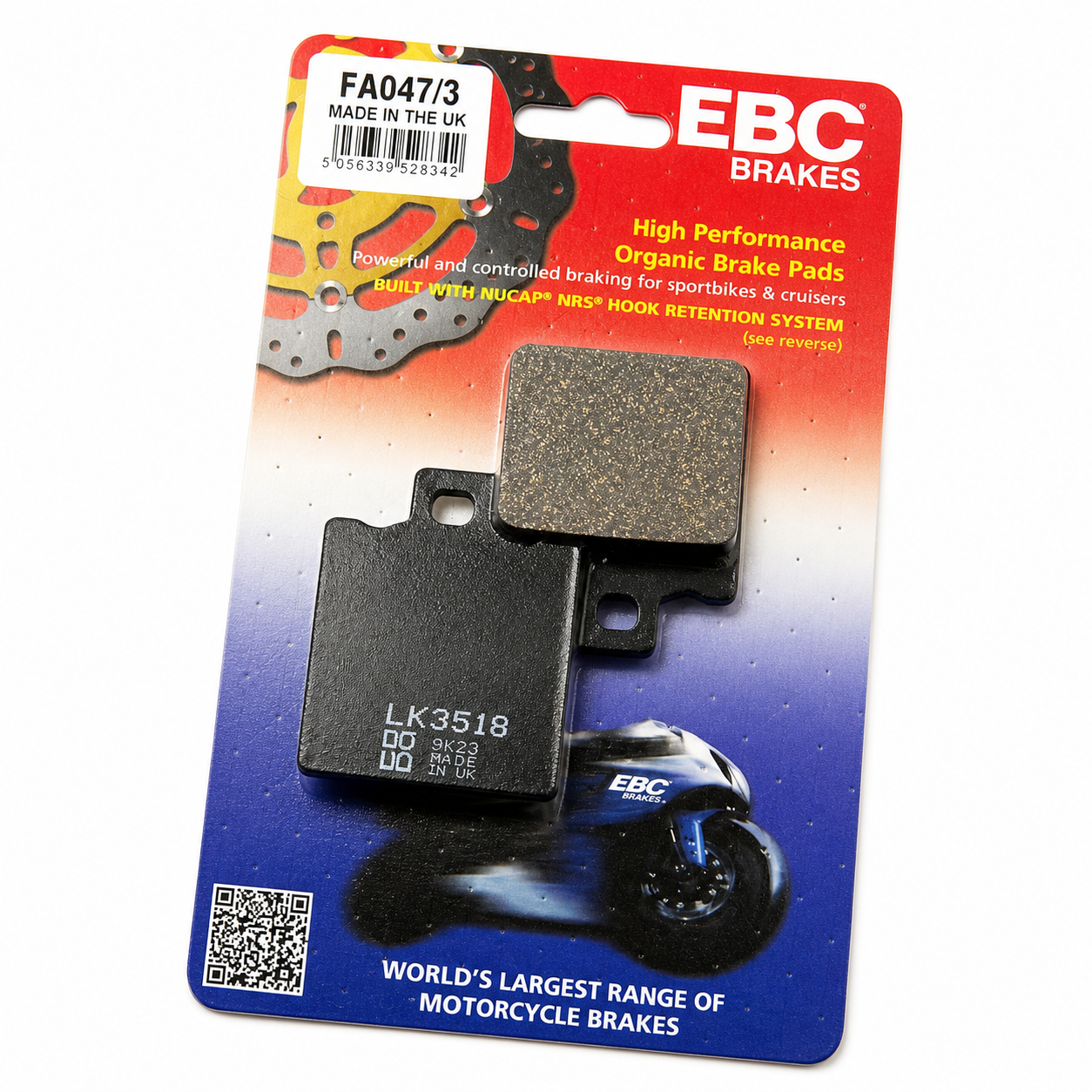 BRAKE PADS 9.3mm HONDA EBC FA047/3