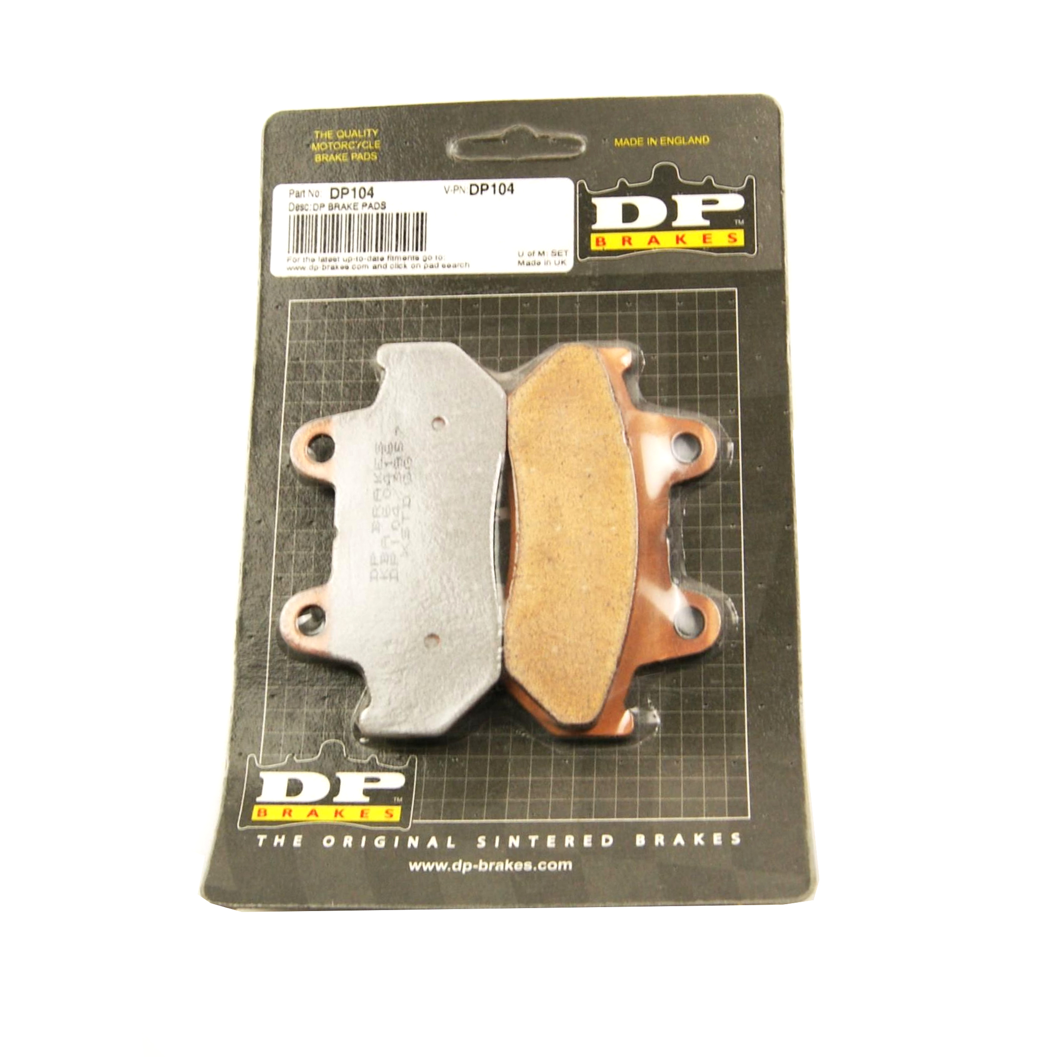 BRAKE PADS SINTERED DP BRAKES, DP104 Premium 41-104.H.DP, 39-069/2 image 1