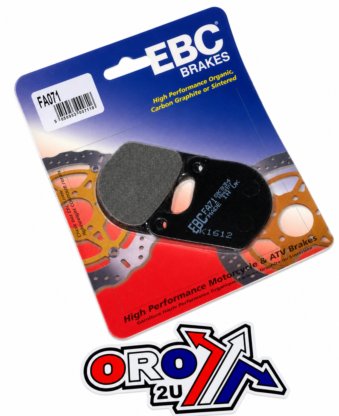BRAKE PADS STD SEMI-METAL HARLY-DAVIDSON EBC FA071 image 1