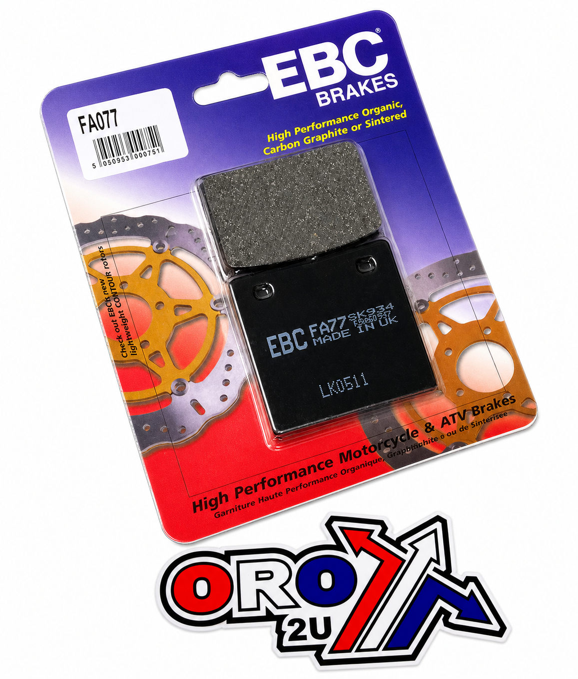 BRAKE PADS STD SEMI-METAL BMW EBC FA077 image 1