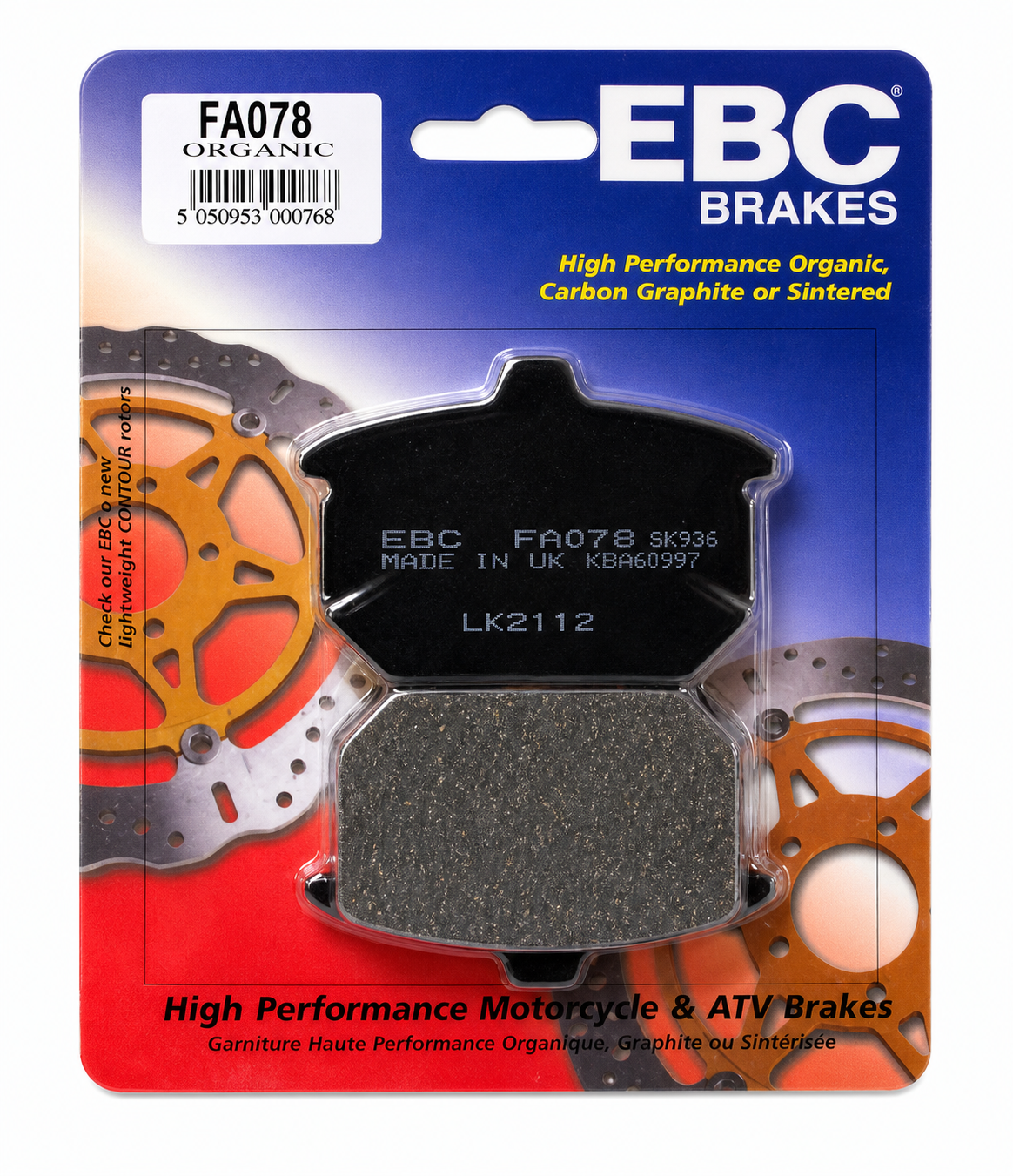 BRAKE PADS STD SEMI-METAL HARLEY DAVIDSON EBC FA078 image 1