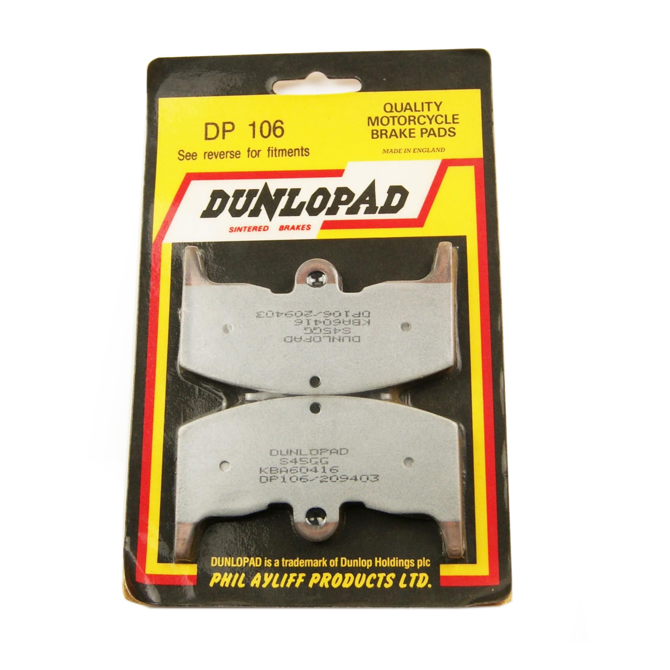 BRAKE PADS SINTERED DP BRAKES, DP106 Premium 41-106.H.DP, 39-080 image 1