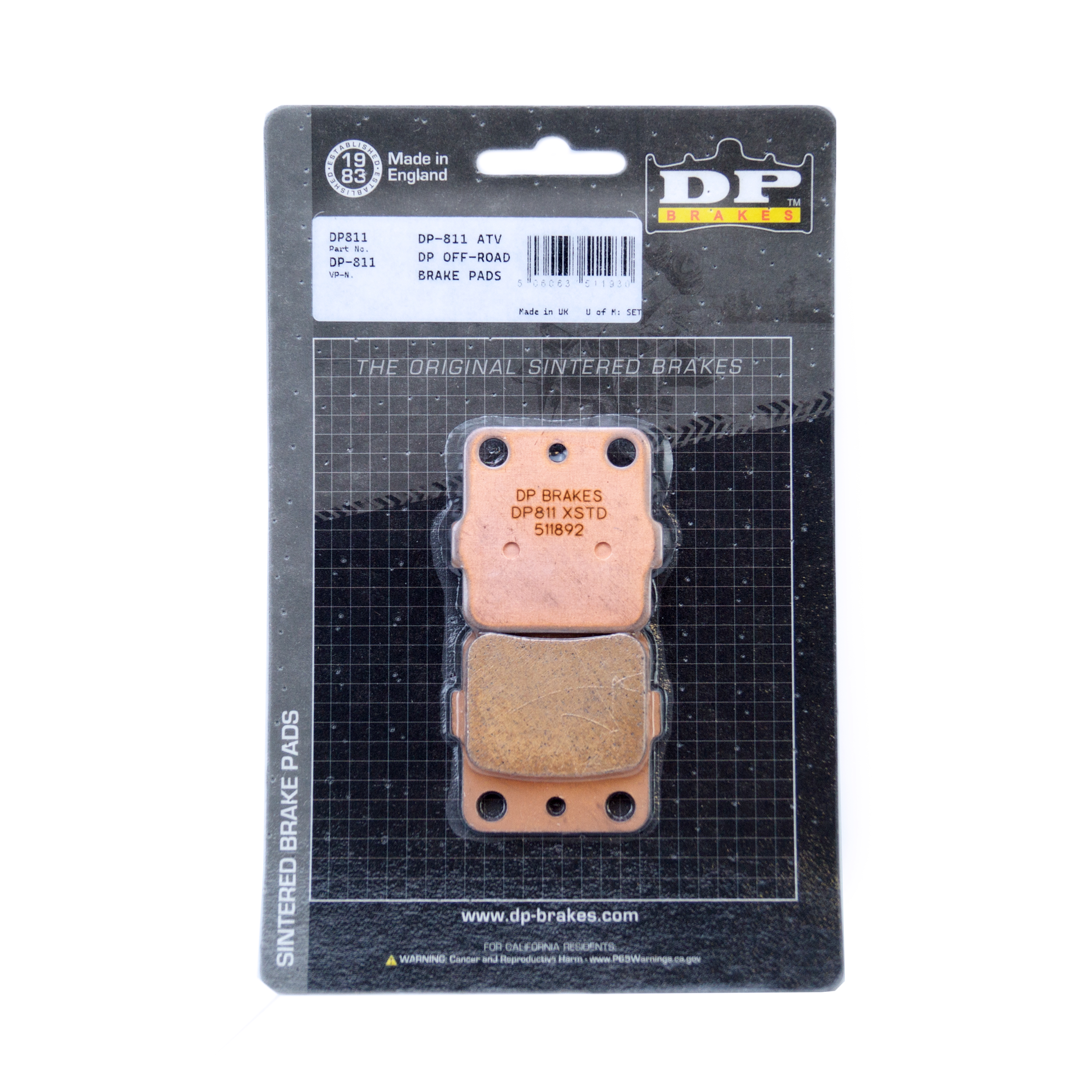 BRAKE PADS SINTERED DP BRAKES, DP811 BRAKES Premium Sintered image 1