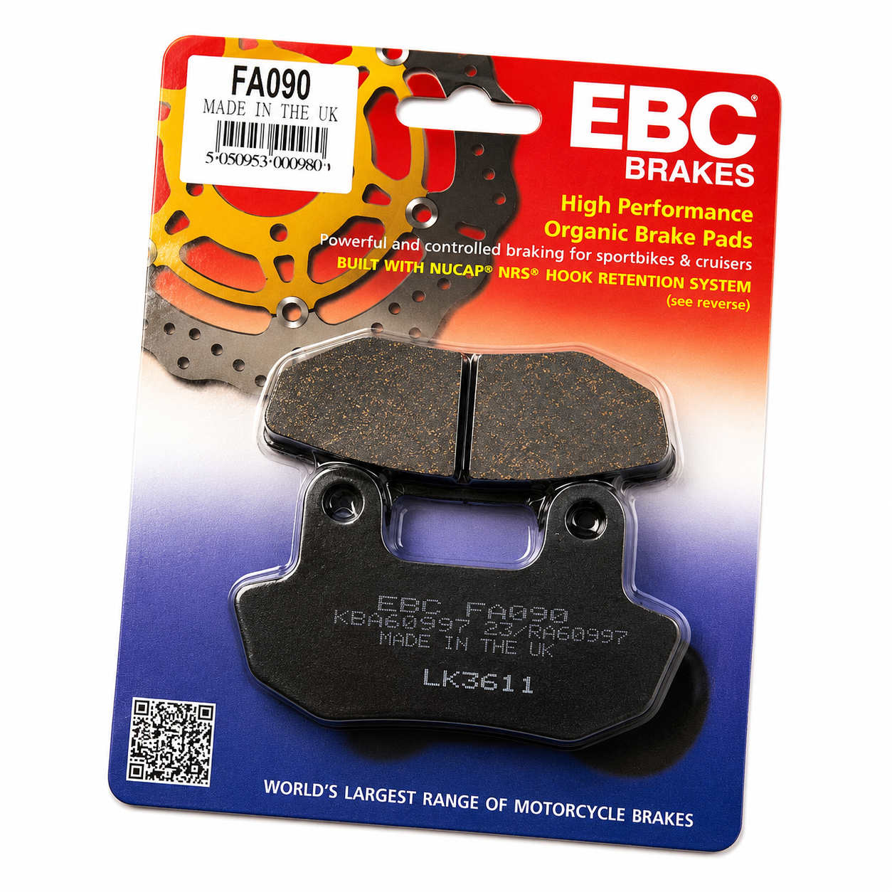 BRAKE PADS STD SEMI-METALLIC EBC FA090 image 1