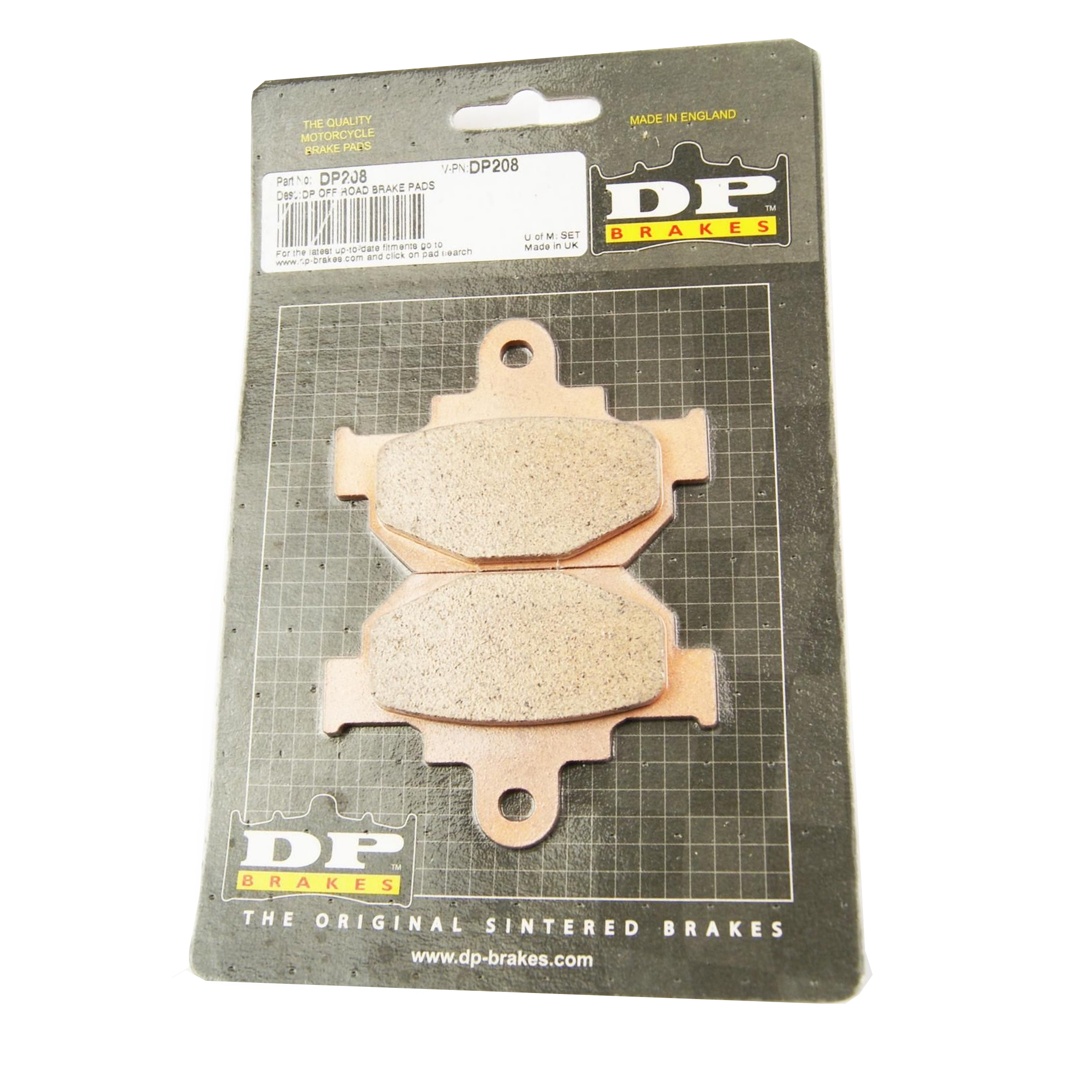 BRAKE PADS SINTERED DP BRAKES, BP208Premium 41-208.H.DP, 39-106 image 1