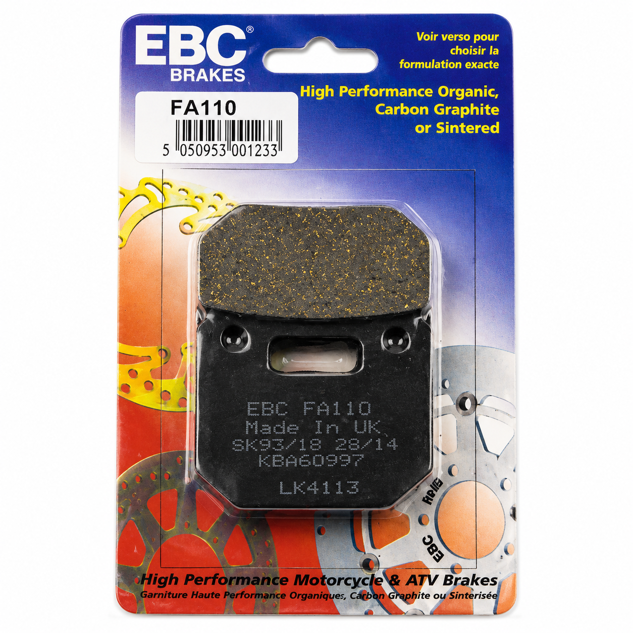 BRAKE PADS SEMI-METAL 1986-1990 SUZUKI RG 125 EBC FA110
