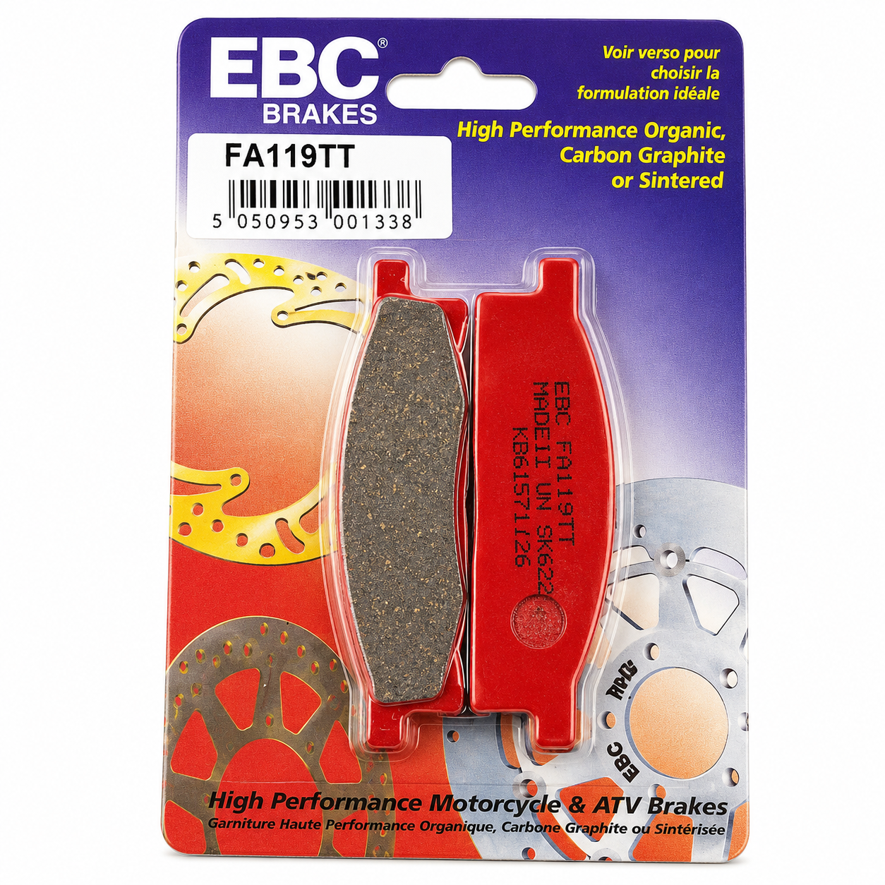 BRAKE PADS STD YAMAHA YZ 65 80 85 EBC FA119TT image 1