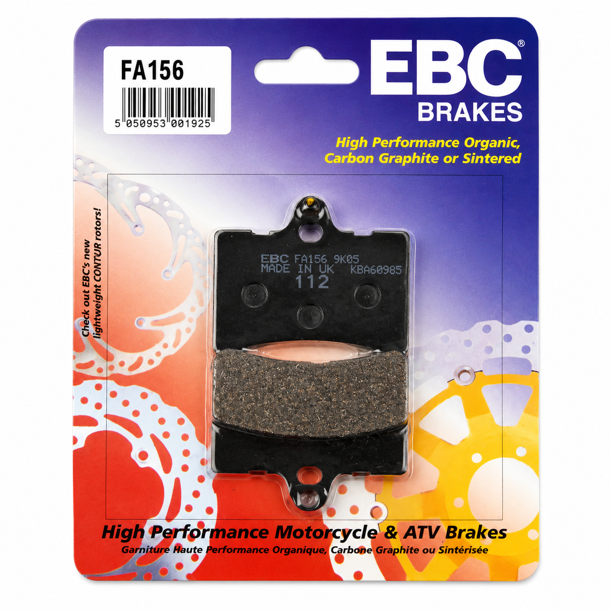 BRAKE PADS STD KEVLAR ORGANIC SEMI-METAL BLACK EBC FA156 image 1