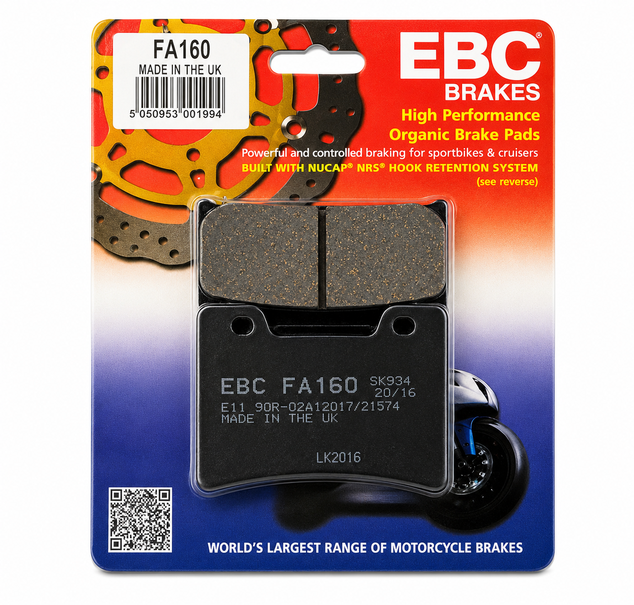 BRAKE PADS SEMI-METALLIC EBC FA160 image 1