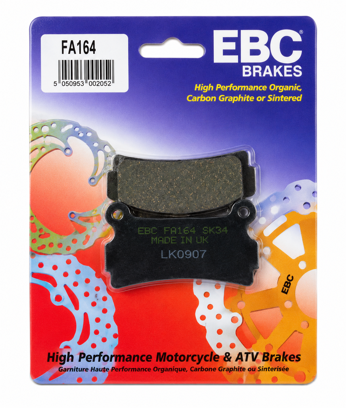 BRAKE PADS STD KEVLAR ORGANIC SEMI-METAL BLACK EBC FA164 image 1
