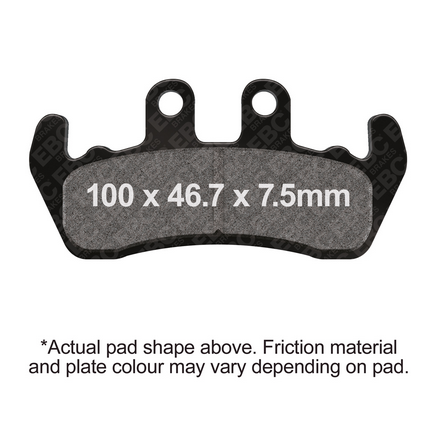 BRAKE PADS STD KEVLAR ORGANIC SEMI-METAL BLACK EBC FA166 thumbnail 2