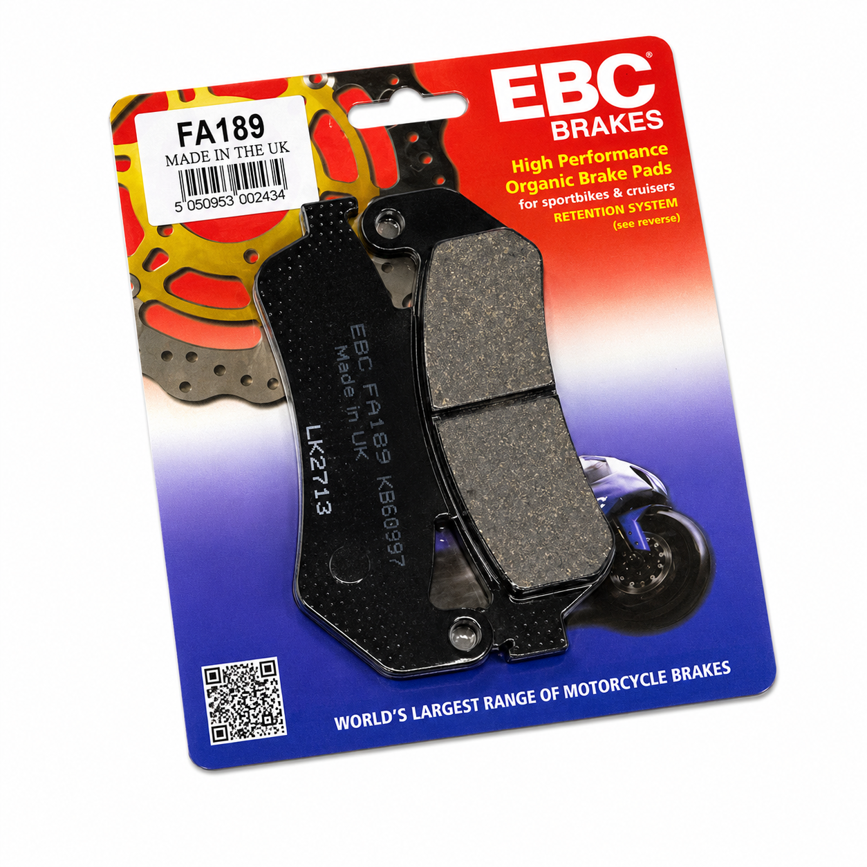 BRAKE PADS STD KEVLAR ORGANIC EBC FA189
