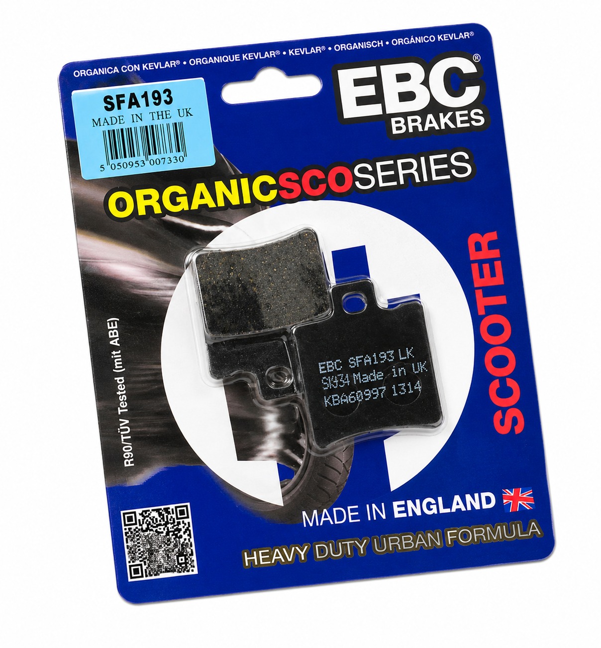 BRAKE PADS STD ORGANIC KEVLAR BACK EBC SFA193 image 1