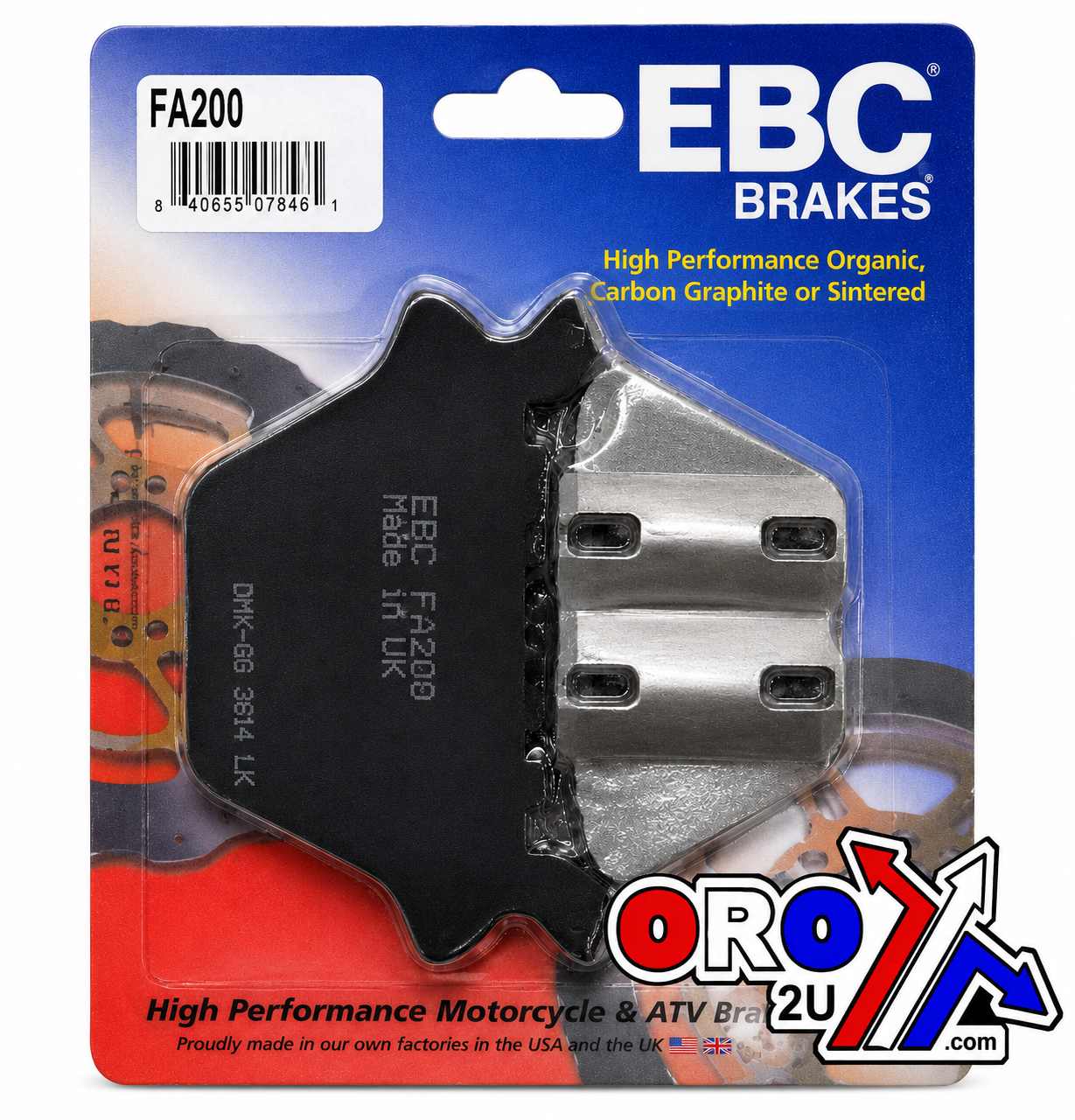 BRAKE PADS STD KEVLAR ORGANIC HARLEY DAVIDSON EBC FA200 image 1