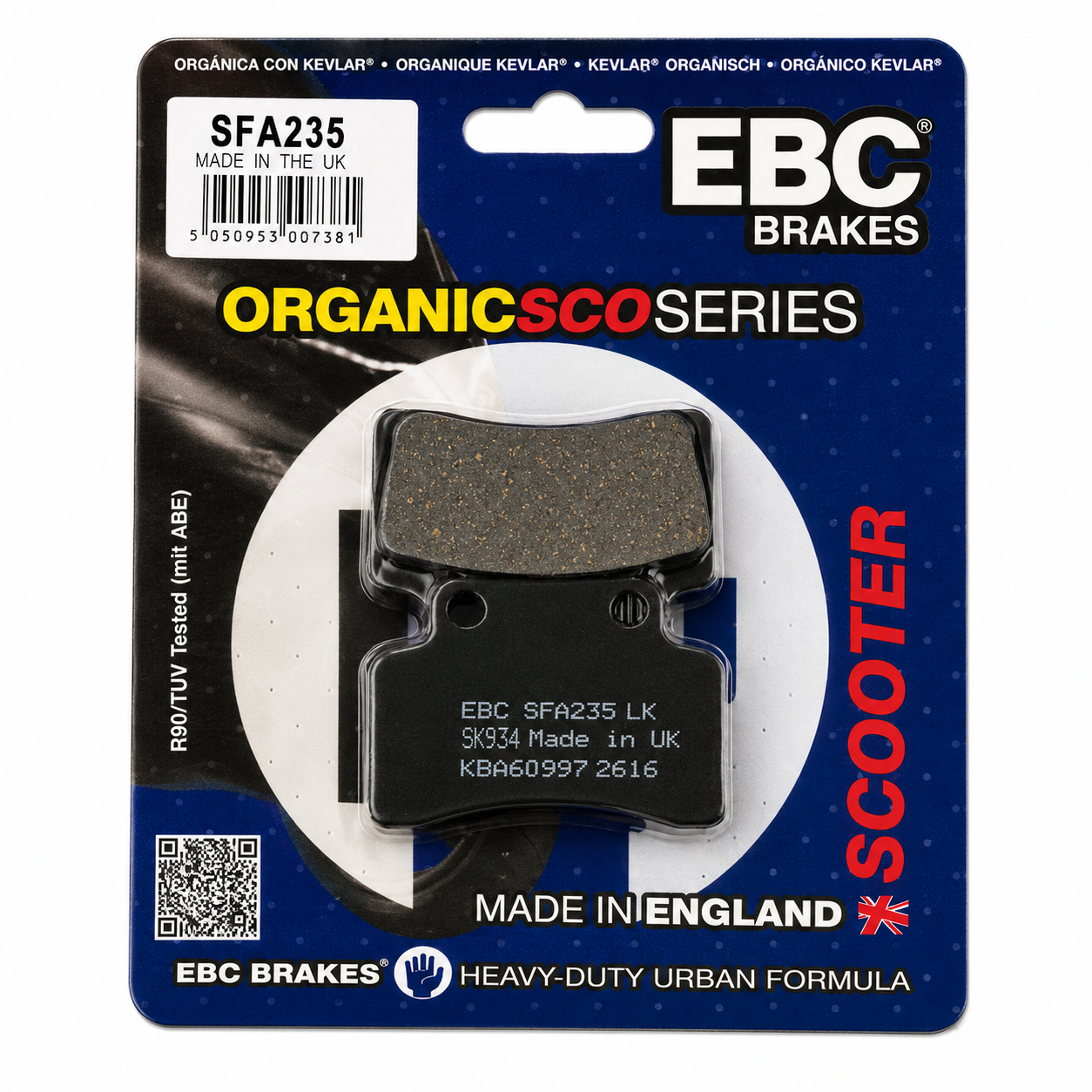 BRAKE PADS STD SCOOTER ORGANIC EBC SFA235 image 1