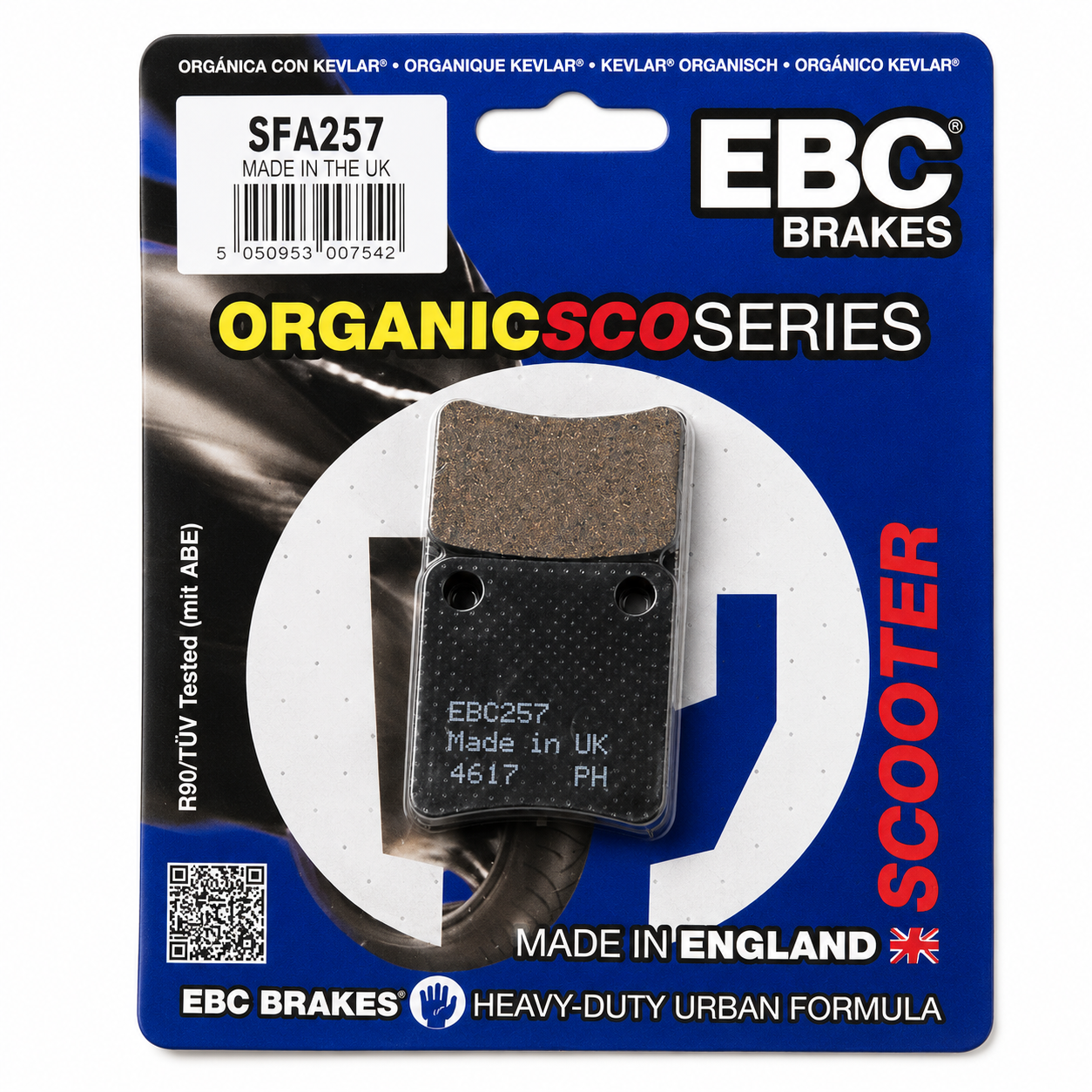 BRAKE PADS STD SCOOTER ORGANIC EBC SFA257 image 1