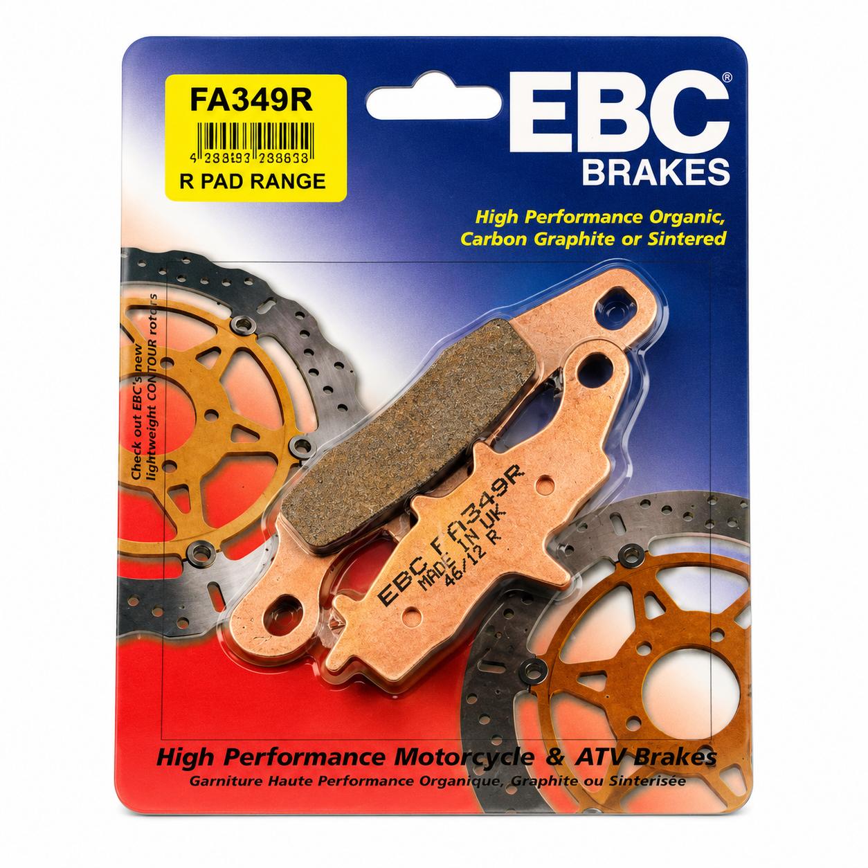 BRAKE PADS SINTERED KAWASAKI SUZUKI EBC FA349R image 1