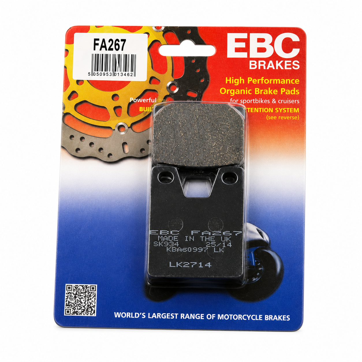 BRAKE PADS KEVLAR ORGANIC EBC FA267 image 1
