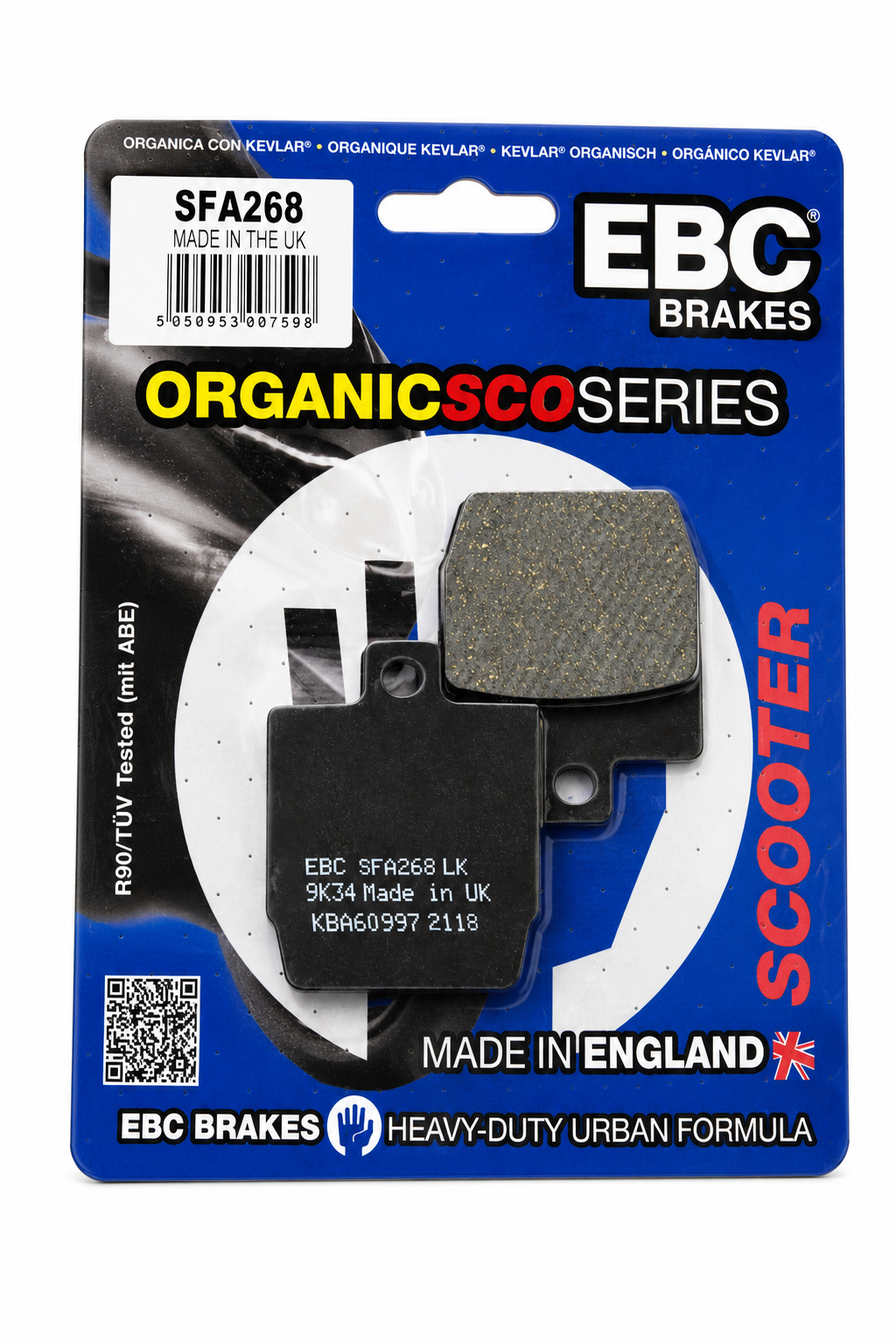 BRAKE PADS STD SCOOTER ORGANIC EBC SFA268 image 1