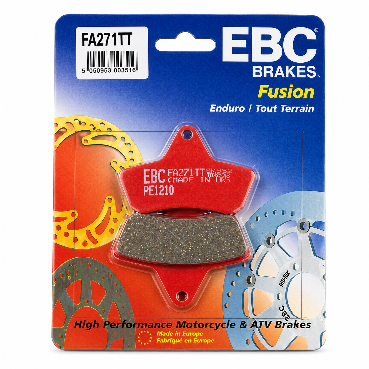 BRAKE PADS SEMI-METAL EBC FA271TT image 1